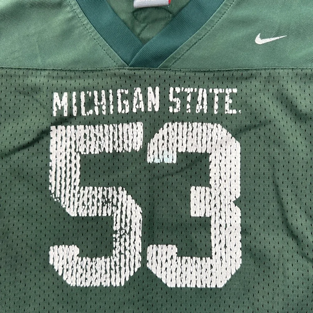 Nike Michigan State Football Jersey Kids 3T Green Spartans Mesh Game Day Gear